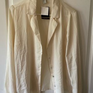 Cream button blouse